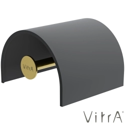 VitrA - VitrA Origin Kapaklı Tuvalet Kağıtlığı, Fırçalı Altın