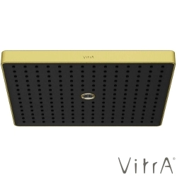 Vitra - Vitra Prime Square Duvardan Tepe Duşu Seti, 30 cm, 2 Akışlı, Fırçalı Altın (Sıva Üstü Grubu) - A4592325