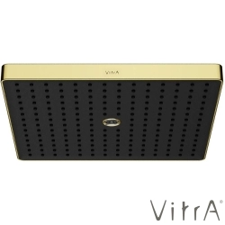 Vitra - Vitra Prime Square Duvardan Tepe Duşu Seti, 30 cm, 2 Akışlı, Soft Altın (Sıva Üstü Grubu) - A4592374