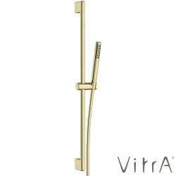 VitrA - VitrA Prime Round Stick 1F Sürgülü El Duşu Takımı, Soft Altın