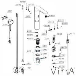 Vitra - Vitra AquaSee Fotoselli Tezgah Üstü Lavabo Bataryası (Çift Su girişli, Elektrikli)