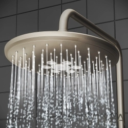 Vitra - Vitra AquaHeat Bliss 240 2F Duş Kolonu ve Termostatik Duş Bataryası Sistemi, Fırçalı Nikel