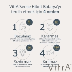 Vitra - Vitra Sense Hybrid Spiralli Eviye Bataryası (Pilli)