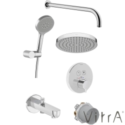 Vitra - Vitra AquaHeat AquaControl Round Ankastre Termostatik Banyo Seti