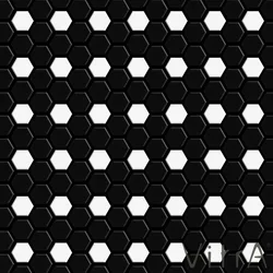 Vitra - Vitra 2.5x2.5 Hexagon Siyah Mix Mat