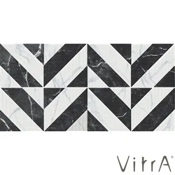 Vitra - Vitra 40x80 B&W Star Parlak Beyaz-Siyah Rektifiyeli (0,96 m2 fiyatı)