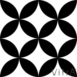 Vitra - Vitra 15x15 Retromix Siyah Beyaz Daire Pozitif Medium (0,25 m2 fiyatı)