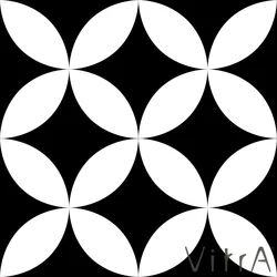 Vitra - Vitra 15x15 Retromix Siyah Beyaz Daire Negatif Medium (0,25 m2 fiyatı)