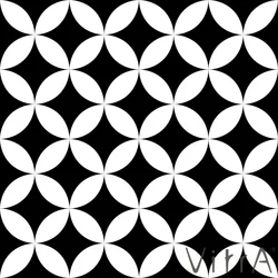 Vitra - Vitra 15x15 Retromix Siyah Beyaz Daire Negatif Small (0,25 m2 fiyatı)