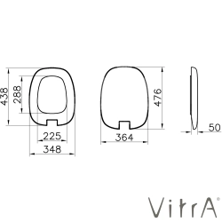Vitra - Vitra Plural Klozet Kapağı, Altın Renk Metal Menteşeli, Yavaş Kapanır, Kolay Sökülebilir, Mat Kum Beji
