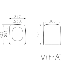 Vitra - Vitra Metropole Slim Klozet Kapağı, Yavaş Kapanır, Mat Beyaz