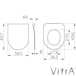 Vitra - Vitra Metropole Round Slim Yavaş Kapanır Klozet Kapağı, Kolay Sökülebilir, Çift Kat Görünümlü, Mat Siyah
