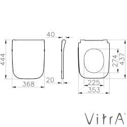 Vitra - Vitra Metropole Square Slim Yavaş Kapanır Klozet Kapağı