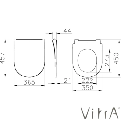 Vitra - Vitra Metropole Round Slim Yavaş Kapanır Klozet Kapağı, Tek Kat Görünümlü