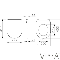 Vitra - Vitra Metropole Round Slim Yavaş Kapanır Klozet Kapağı, Kolay Sökülebilir, Tek Kat Görünümlü