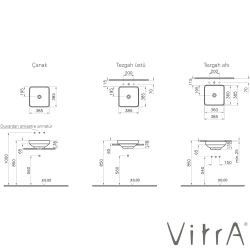 Vitra - Vitra Water Jewels Kare Çanak Lavabo, 40 cm, Siyah