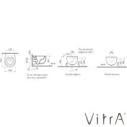 Vitra - Vitra Memoria Rim-Ex Kanalsız Asma Klozet, Mat Kum Beji