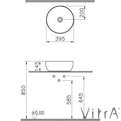 Vitra - Vitra Outline Yuvarlak Çanak Lavabo, 40 cm, Mat Kum Beji, VitraClean