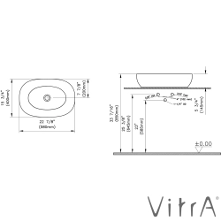 Vitra - Vitra Outline Oval Çanak Lavabo, 60 cm, Mat Kum Beji, VitraClean