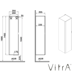 Vitra - Vitra Mia Plus Round Boy Dolabı, Altın Meşe