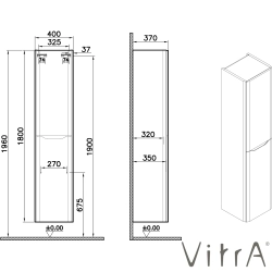 Vitra - Vitra Integra Round Çift Kapaklı Boy Dolabı, Altın Meşe (Sol)