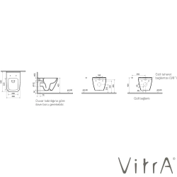 VitrA - VitrA Integra Square Rim-ex Kanalsız Asma Klozet, Gizli Montaj, Mat Kum Beji