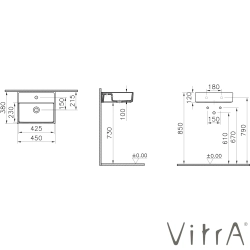 Vitra - Vitra ArchiPlan Dar Lavabo, 45x38 cm, Mat Terra Rosa, VitraClean