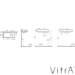 Vitra - Vitra ArchiPlan Sağdan Armatür Delikli Çanak Lavabo, 60x28 cm, VitraClean
