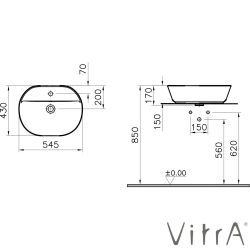 Vitra - Vitra Geo Oval Çanak Lavabo, 55 cm, Mat Kum Beji