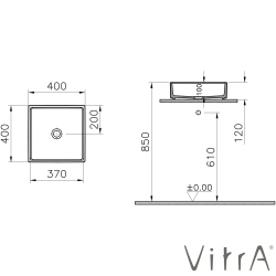 Vitra - Vitra ArchiPlan Kare Çanak Lavabo, 40 cm, Mat Terra Rosa, VitraClean