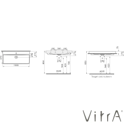 Vitra - Vitra Metropole Lavabo, 100 cm, Mat Beyaz, VitraClean