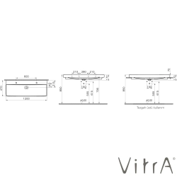 Vitra - Vitra Metropole Çift Armatür Delikli Lavabo, 120 cm, Mat Beyaz, VitraClean