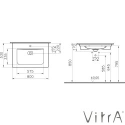 Vitra - Vitra Metropole Etajerli Lavabo, 80 cm, Mat Kum Beji