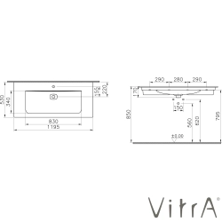 Vitra - Vitra Metropole Etajerli Lavabo, 120 cm, Mat Beyaz, VitraClean