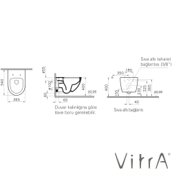 Vitra - VitrA Sento Rim-ex Kanalsız Asma Klozet (Yavaş Kapanan Klozet Kapağı Dahil)