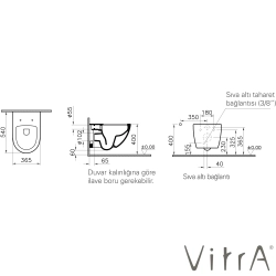 Vitra - Vitra Sento Rim-ex Kanalsız Asma Klozet, Mat Kum Beji