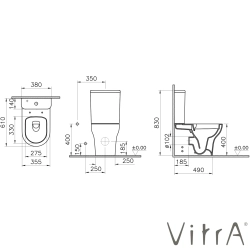 VitrA - VitrA Zentrum Round SmoothFlush Duvara Tam Dayalı Klozet