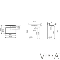 Vitra - VitrA Integra Square Dikdörtgen Lavabo, 60x47 cm