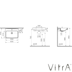 Vitra - Vitra Integra Round Oval Lavabo, 60x47 cm