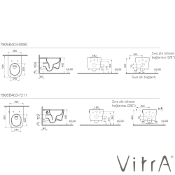 VitrA - VitrA Metropole Square QuantumFlush Kanalsız Asma Klozet, 56 cm, Gizli Montaj ve Termostatik Entegre Ara Musluklu