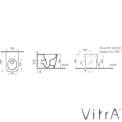 VitrA - VitrA Metropole Square QuantumFlush Kanalsız Duvara Tam Dayalı Yerden Tek Klozet, 56 cm