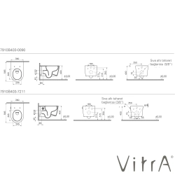 Vitra - Vitra Metropole Round QuantumFlush Kanalsız Asma Klozet, 56 cm, Mat Siyah