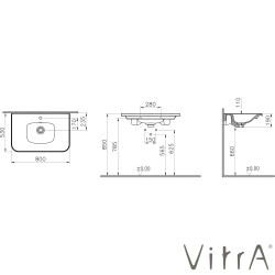 Vitra - Vitra Gala Etajerli Lavabo, 80 cm