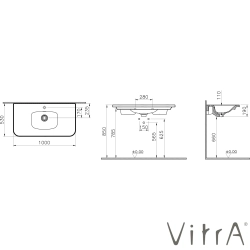 Vitra - Vitra Gala Etajerli Lavabo, 100 cm