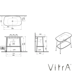 VitrA - VitrA Plural Etajerli Lavabo Ünitesi, 100 cm, Koyu Meşe / Mat Kum Beji Lavabo