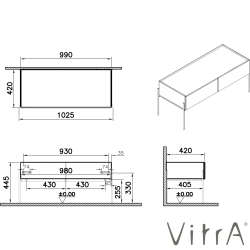 Vitra - VitrA Equal Alt Modül, 100 cm, Karaağaç