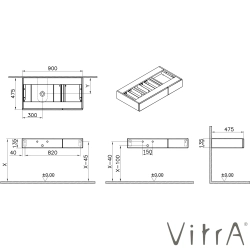 Vitra - VitrA Origin Çekmeceli Tezgah, 90 cm, Karaağaç - 81098