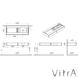 Vitra - VitrA Origin Çekmeceli Tezgah, 120 cm, Karaağaç - 81100