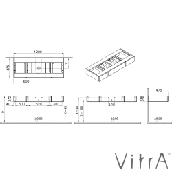 Vitra - VitrA Origin Çekmeceli Tezgah, 120 cm, Karaağaç - 81101