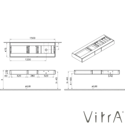 Vitra - VitrA Origin Çekmeceli Tezgah, 150 cm, Karaağaç - 81102